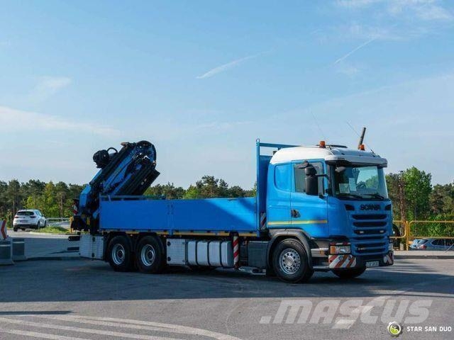 Scania G450 6x4 PALFINGER PK 42002 SH Fly Jib Crane 平板式/側卸式卡車