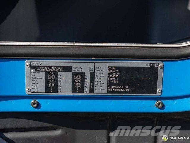 Scania G450 6x4 PALFINGER PK 42002 SH Fly Jib Crane 平板式/側卸式卡車
