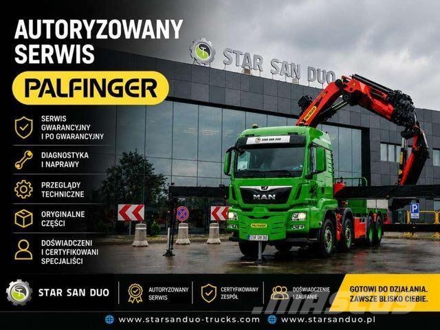 Scania G450 6x4 PALFINGER PK 42002 SH Fly Jib Crane 平板式/側卸式卡車