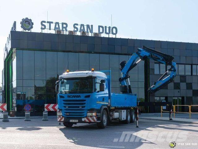 Scania G450 6x4 PALFINGER PK 42002 SH Fly Jib Crane 平板式/側卸式卡車
