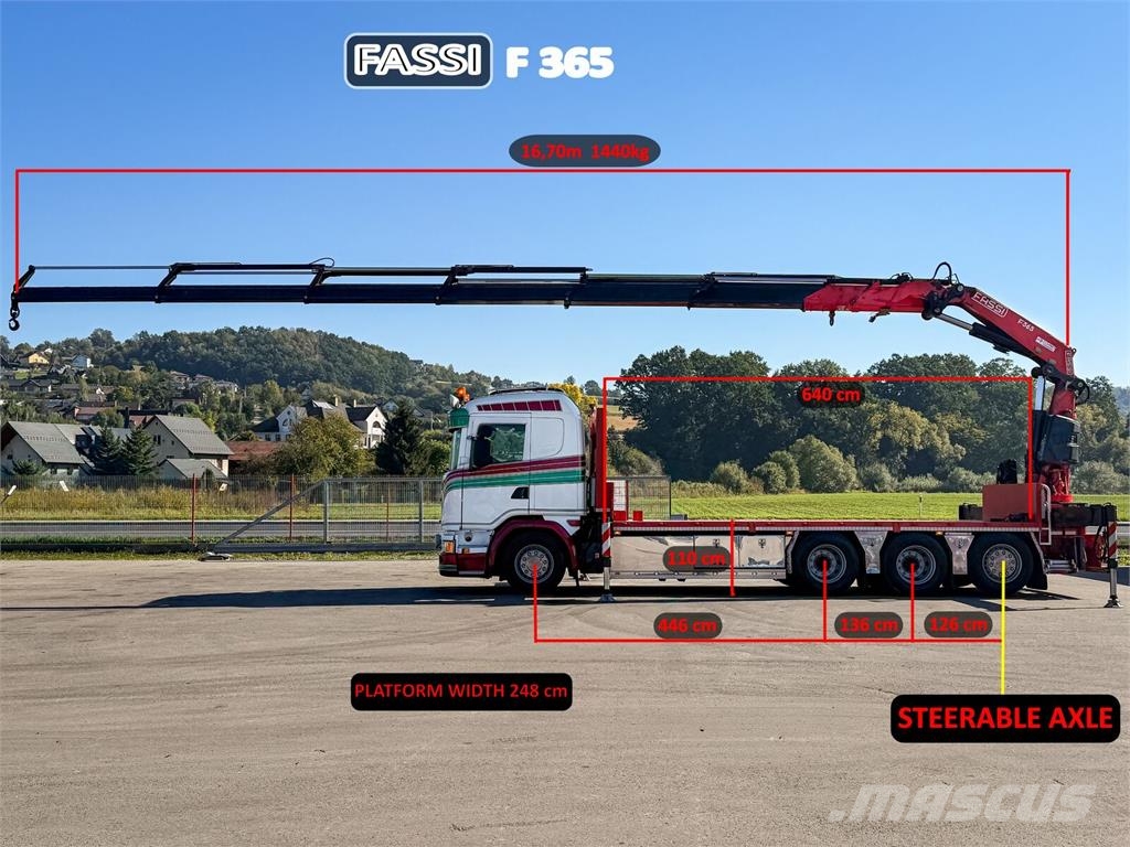 Scania G450 Platform 6,40 m FASSI F365 RA.2.26 + Funk! Camiones portacoches