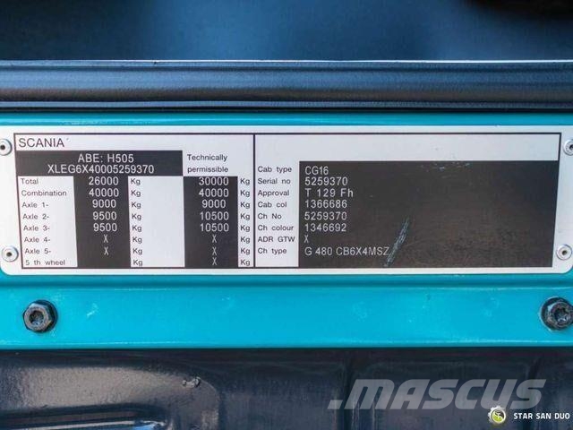 Scania G480 6x4 PALFINGER PK 34002 SH Crane Kipper 덤프 트럭