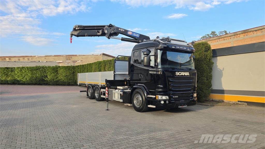 Scania G490 6x2 Flatbed Truck / HMF 3220K8 Crane 平板式/側卸式卡車