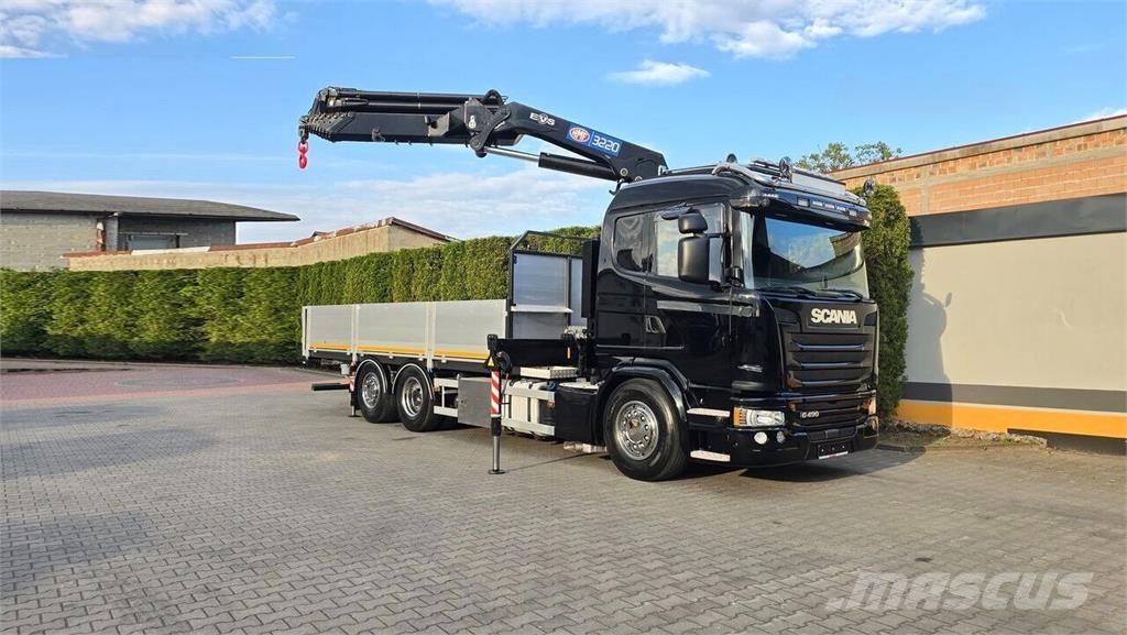 Scania G490 6x2 Flatbed Truck / HMF 3220K8 Crane 平板式/側卸式卡車