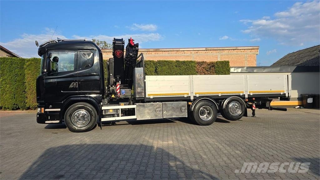 Scania G490 6x2 Flatbed Truck / HMF 3220K8 Crane 平板式/側卸式卡車