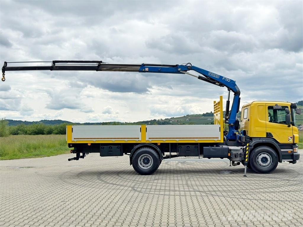 Scania P 270 * FASSI F110A.23 + FUNK * TOPZUSTAND 平板式/側卸式卡車