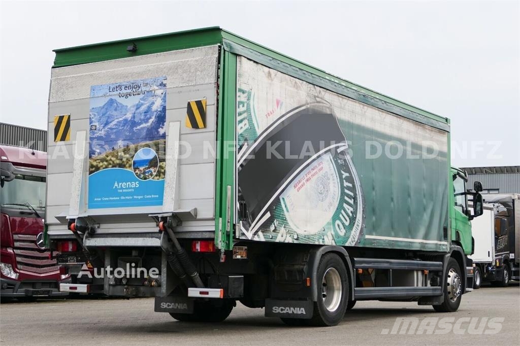 Scania P 340 / Curtainsider Beverage Truck / Reversing Ca شاحنات بغطاء جانبي