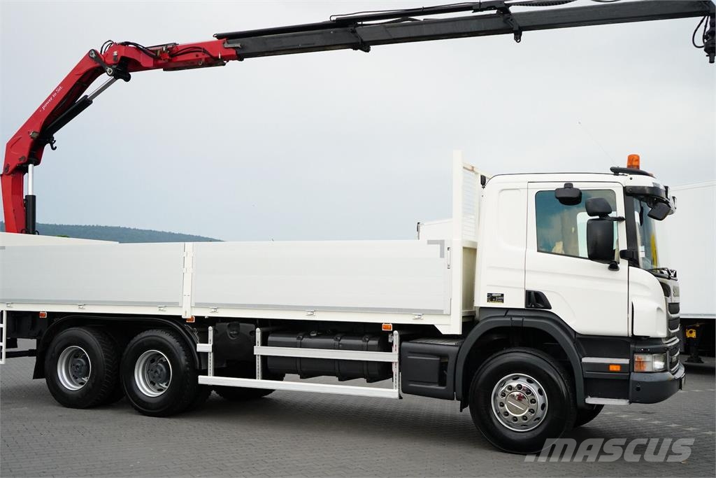 Scania P 360 / 6 X 4 / SKRZYNIOWY + HDS / HMF 1730 K3 / R 平板式/側卸式卡車