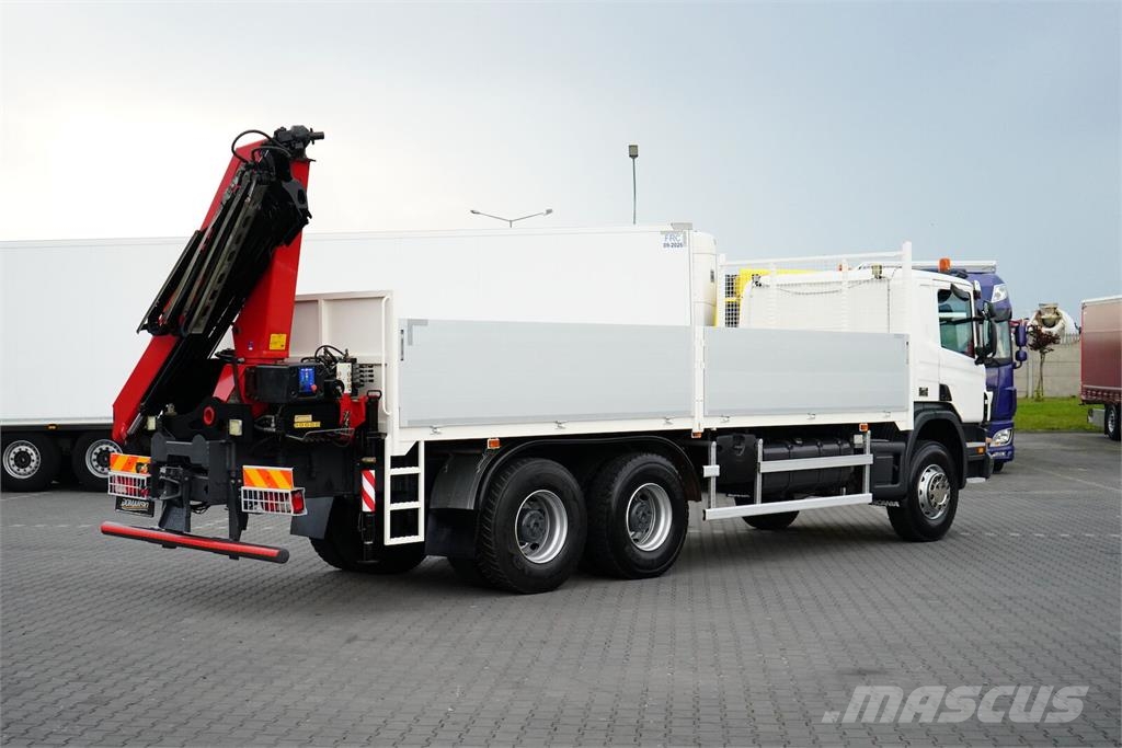 Scania P 360 / 6 X 4 / SKRZYNIOWY + HDS / HMF 1730 K3 / R 平板式/側卸式卡車