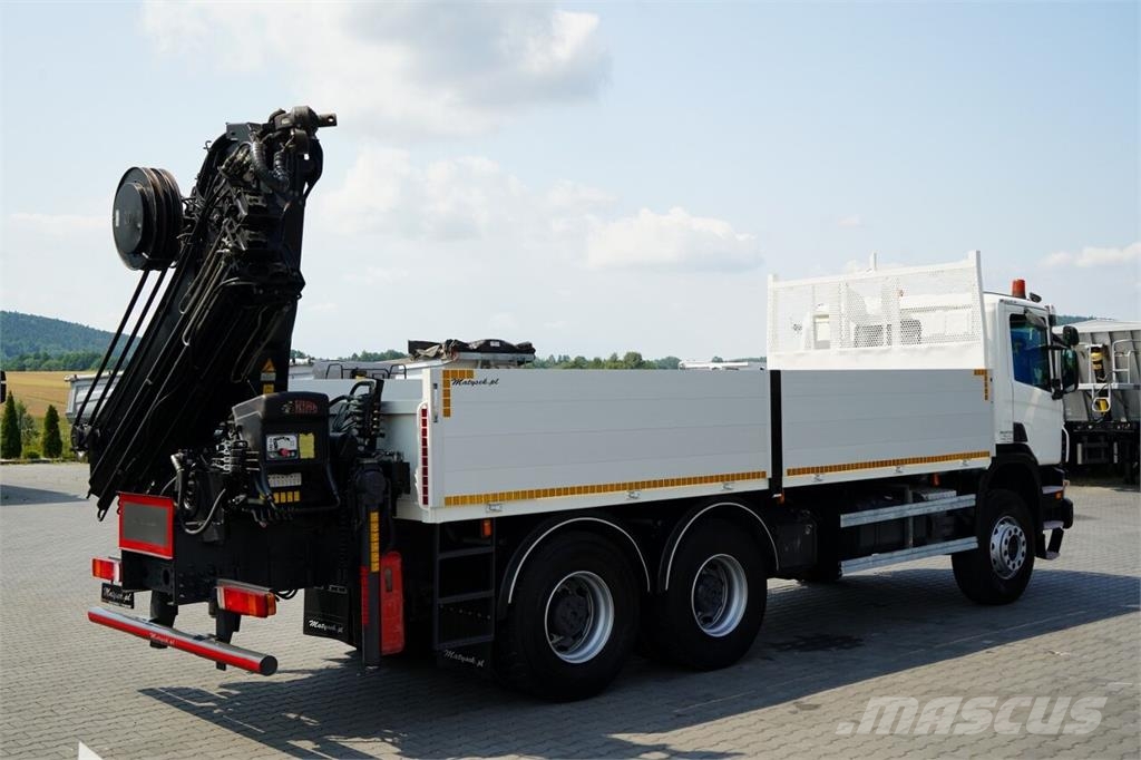Scania P 360 / 6X4 / SKRZYNIOWY 4.85 + HDS HIAB 211 E-6 H 平板式/側卸式卡車