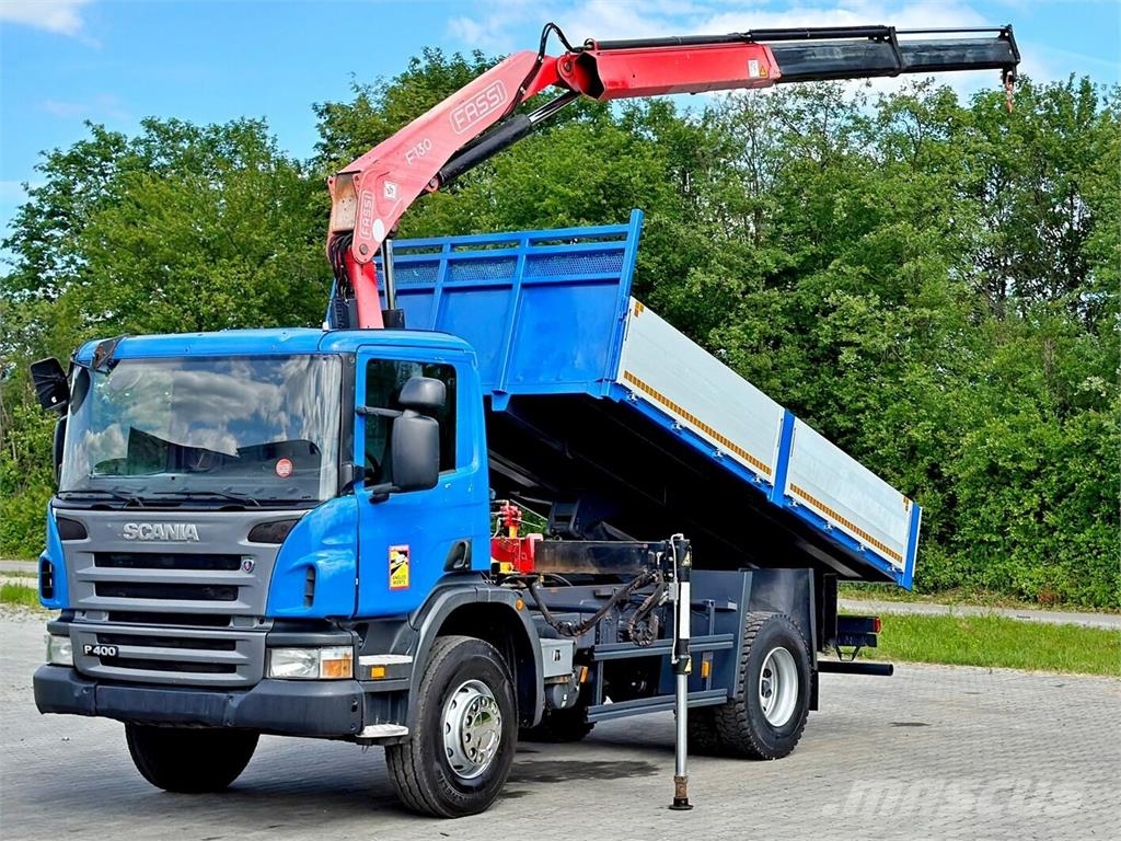 Scania P 400 * KIPPER 4,90m * FASSI F110A.23 + FUNK*TOP 덤프 트럭