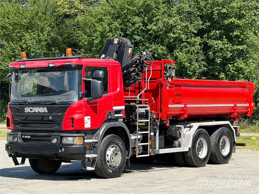 Scania P 410 Kipper 4,95m * KRAN/FUNK + BORDMATIC *6x4 덤프 트럭