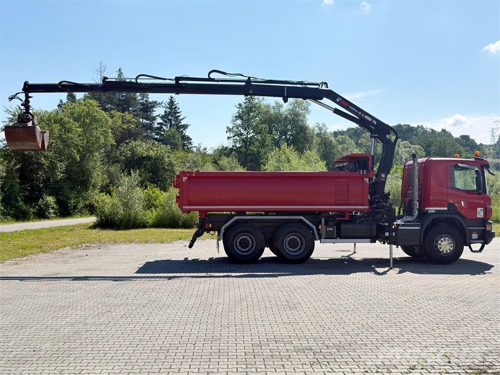 Scania P 410 Kipper 4,95m * KRAN/FUNK + BORDMATIC *6x4 덤프 트럭