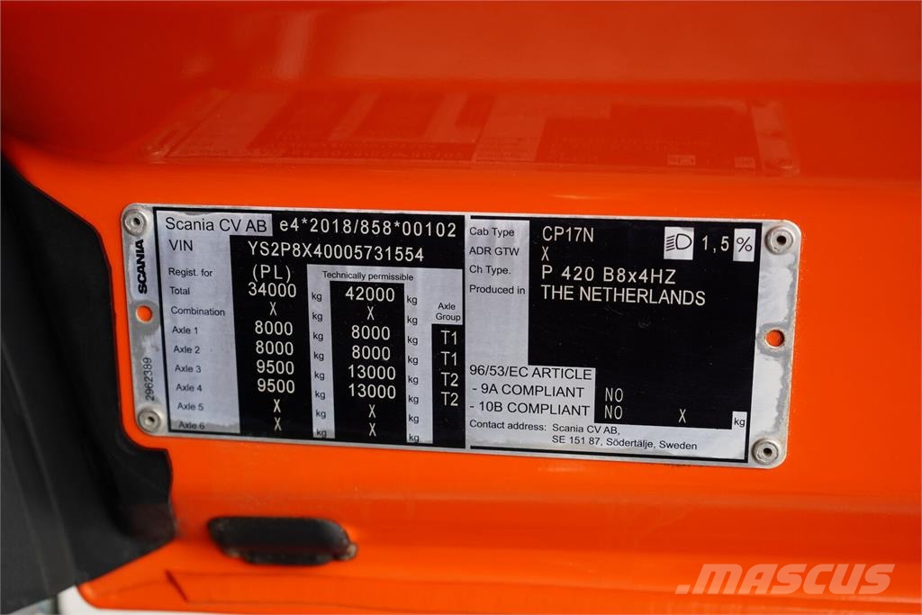 Scania P 420 / XT / EURO 6 / WYWROTKA / 8 X 4 / ŁAD. 18 5 Camiones bañeras basculantes o volquetes