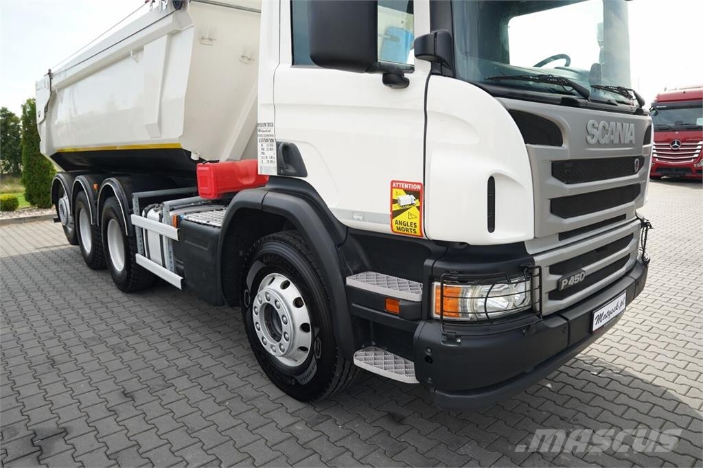 Scania P 450 / 8x4 / WYWROTKA TYLNOZSYPOWA - 5,6 M / OŚ P Billenő teherautók