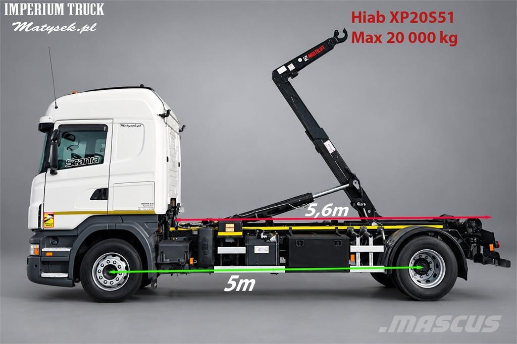 Scania R 360 / 4x2 / HAKOWIEC / HIAB XP20S51 / MAX UDŹWI Rol kiper kamioni sa kukom za podizanje tereta
