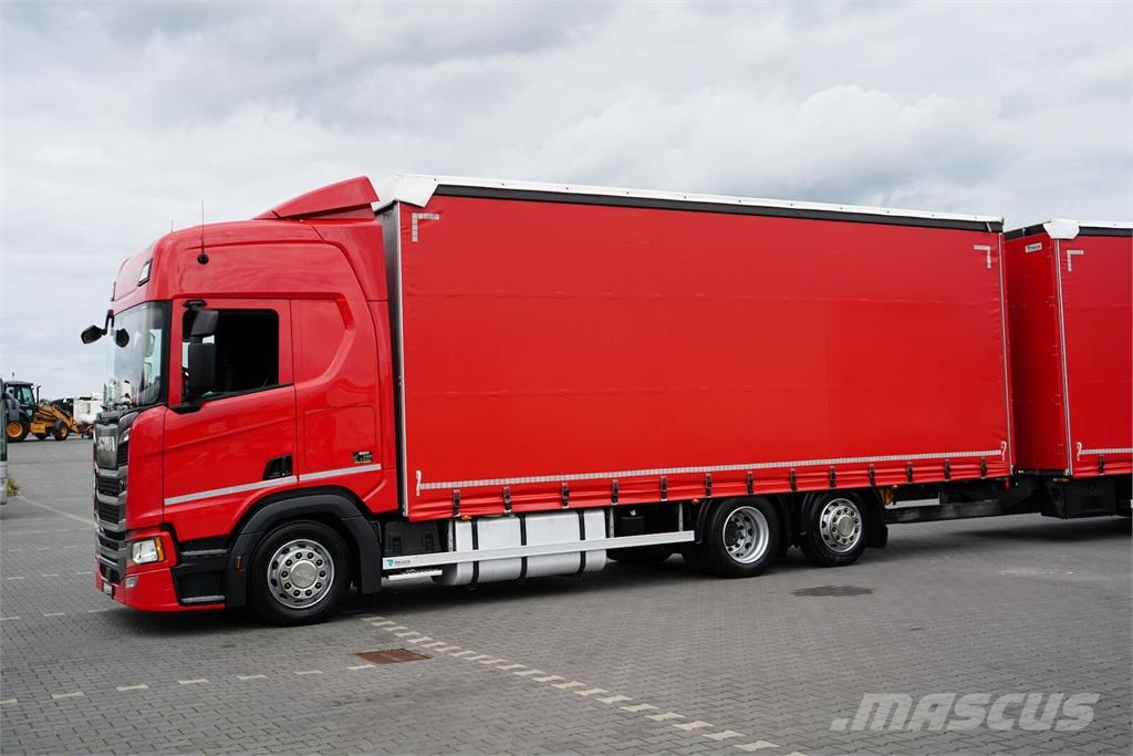 Scania R 450 / ACC / EURO 6 / ZESTAW PRZEJAZDOWY 120 M3 / Camión con caja abierta