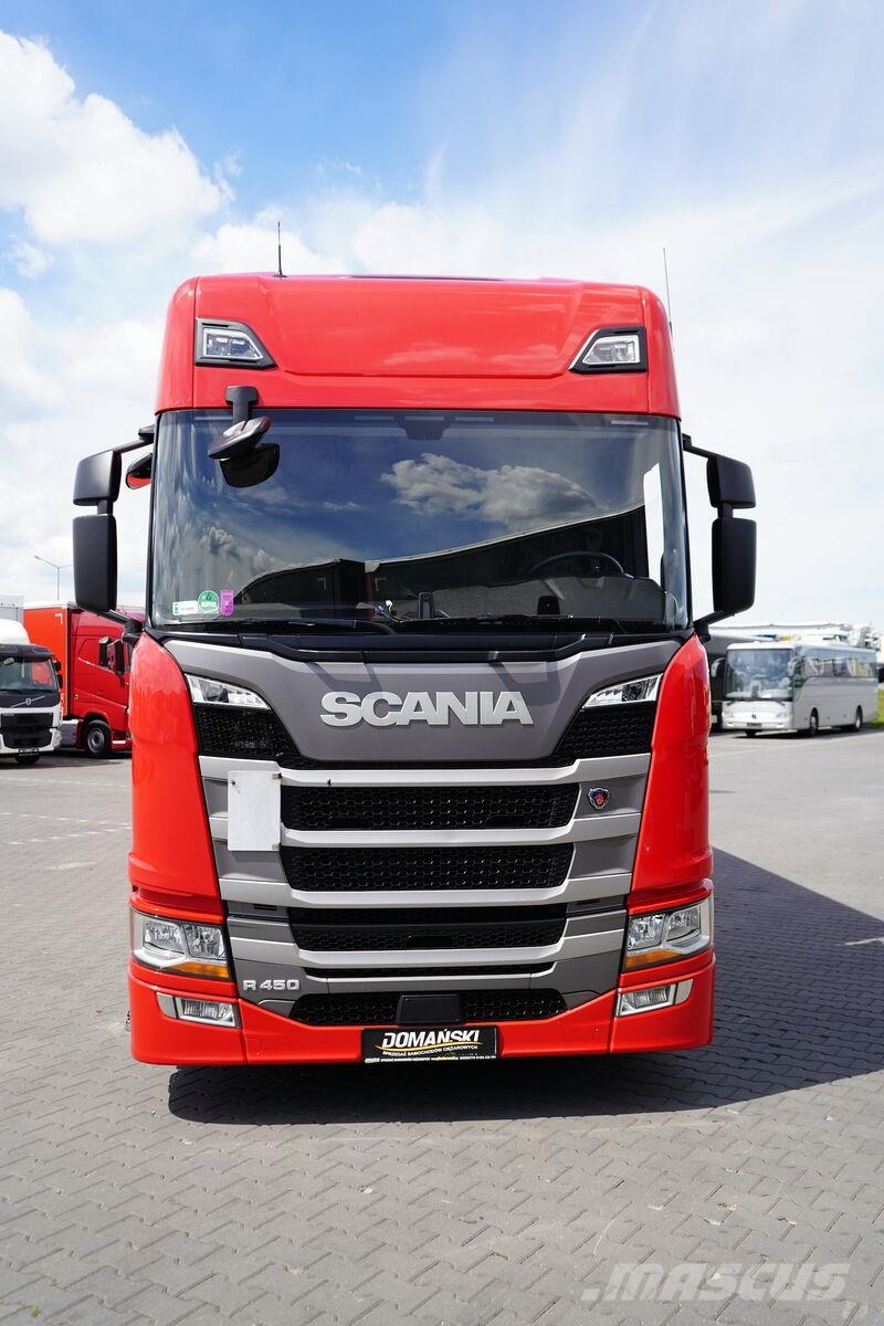 Scania R 450 / ACC / EURO 6 / ZESTAW PRZEJAZDOWY 120 M3 / Camión con caja abierta