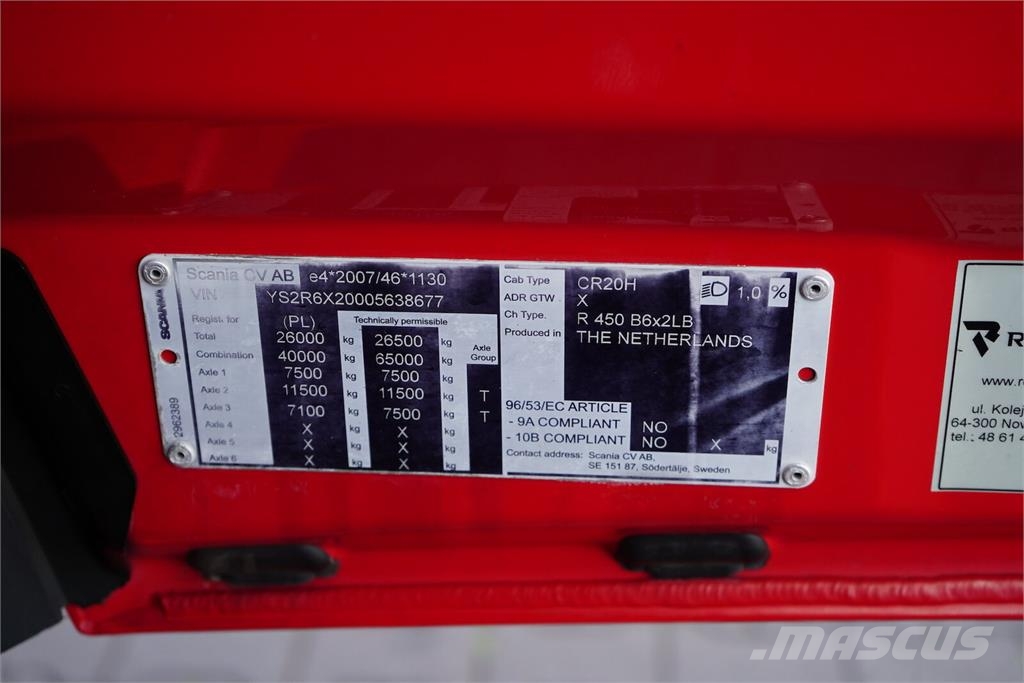 Scania R 450 / ACC / EURO 6 / FIRANKA / RETARDER / 19 PAL Camión con caja abierta