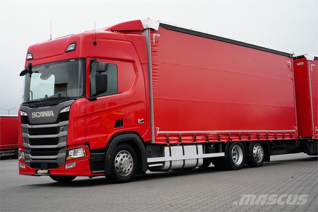Scania R 450 / ACC / EURO 6 / ZESTAW PRZEJAZDOWY 120 M3 / Тентованные грузовики