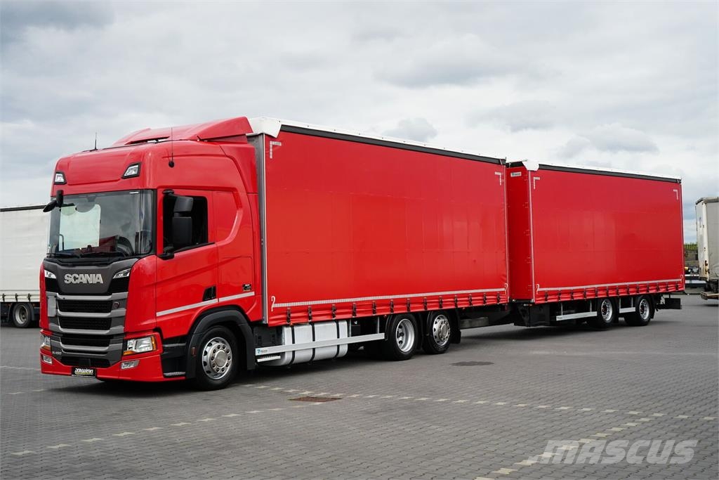 Scania R 450 / ACC / EURO 6 / ZESTAW PRZEJAZDOWY 120 M3 / Camión con caja abierta