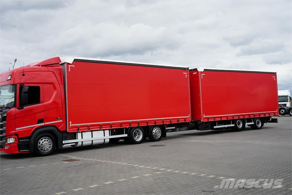 Scania R 450 / ACC / EURO 6 / ZESTAW PRZEJAZDOWY 120 M3 / Camión con caja abierta