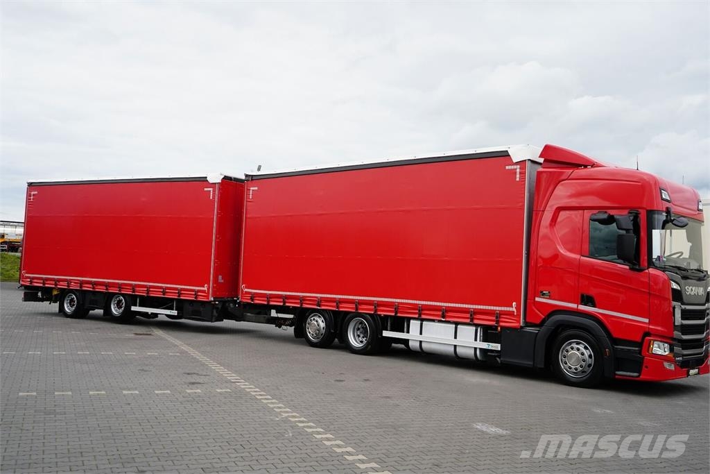 Scania R 450 / ACC / EURO 6 / ZESTAW PRZEJAZDOWY 120 M3 / Camión con caja abierta