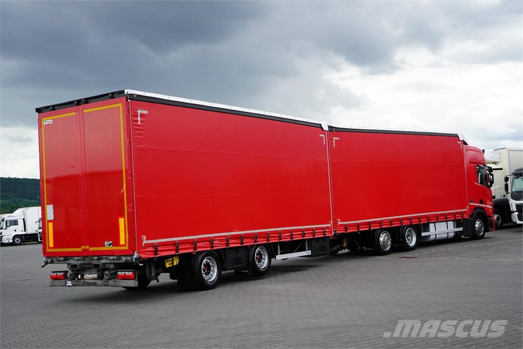 Scania R 450 / ACC / EURO 6 / ZESTAW PRZEJAZDOWY 120 M3 / Camión con caja abierta