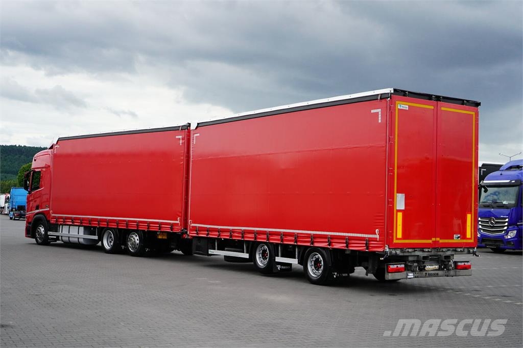 Scania R 450 / ACC / EURO 6 / ZESTAW PRZEJAZDOWY 120 M3 / Camión con caja abierta