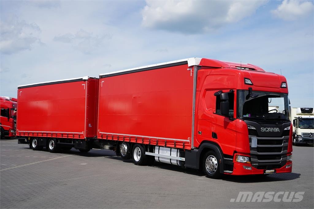 Scania R 450 / ACC / EURO 6 / ZESTAW PRZEJAZDOWY 120 M3 / Camión con caja abierta