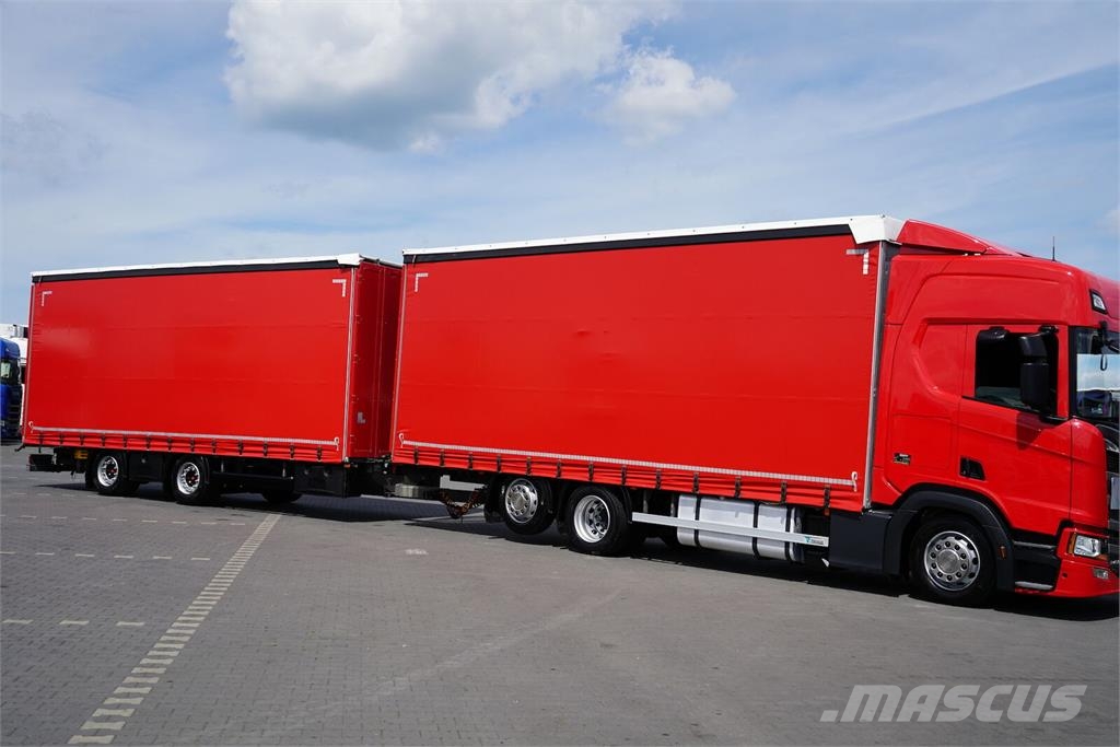 Scania R 450 / ACC / EURO 6 / ZESTAW PRZEJAZDOWY 120 M3 / Camión con caja abierta