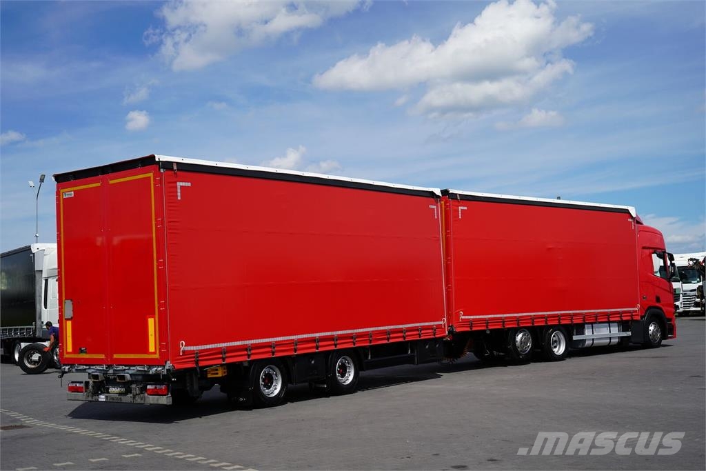Scania R 450 / ACC / EURO 6 / ZESTAW PRZEJAZDOWY 120 M3 / Camión con caja abierta