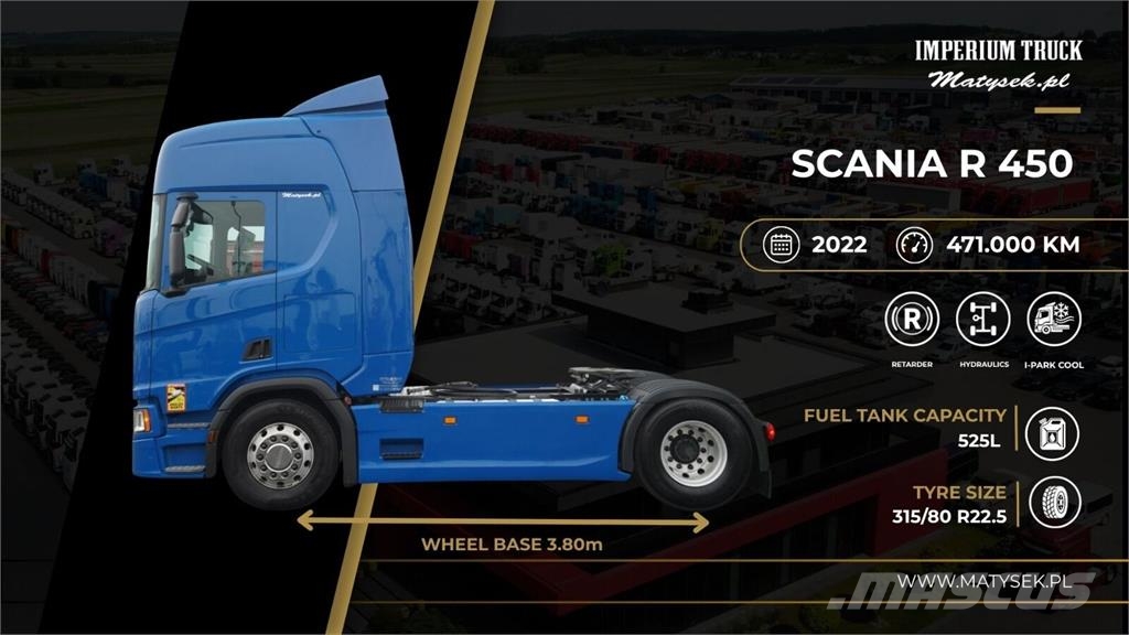 Scania R 450 / HYDRAULIKA / RETARDER / I- PARK COOL / EUR Truck Tractor Units