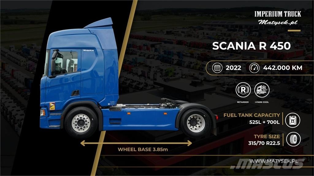 Scania R 450 / RETARDER / I- PARK COOL / OPONY 100% / EUR Tracteur routier