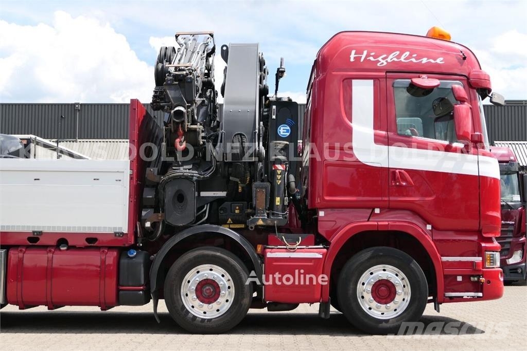 Scania R 490 Flatbed Truck / Effer Crane / Radio Remote C Camiones plataforma