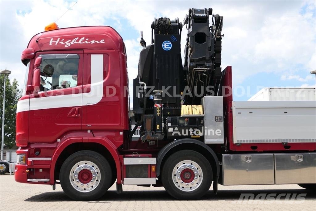 Scania R 490 Flatbed Truck / Effer Crane / Radio Remote C Camiones plataforma