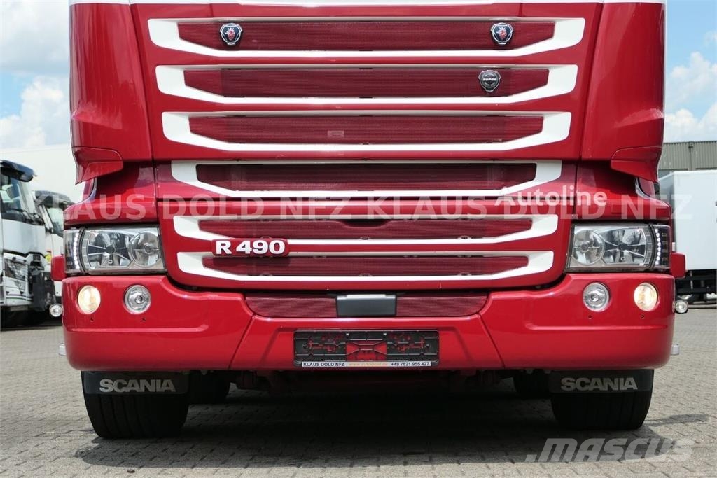 Scania R 490 Flatbed Truck / Effer Crane / Radio Remote C Camiones plataforma
