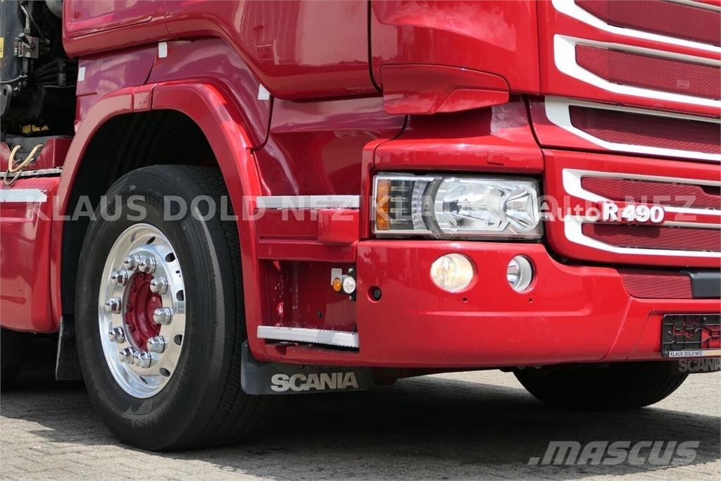 Scania R 490 Flatbed Truck / Effer Crane / Radio Remote C Camiones plataforma
