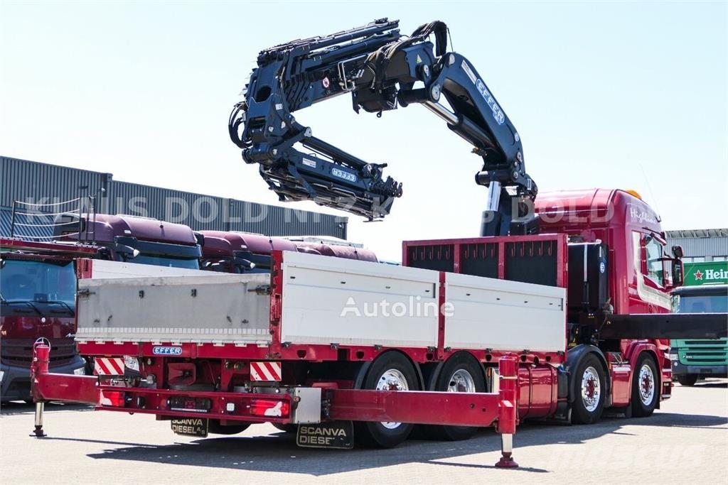 Scania R 490 Flatbed Truck / Effer Crane / Radio Remote C Camiones plataforma