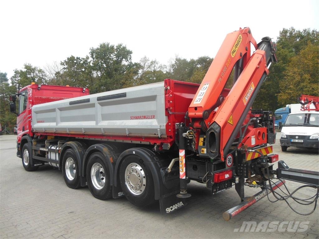 Scania R 580 8X4 + PALFINGER PK 19.001 crane Pašizgāzējs