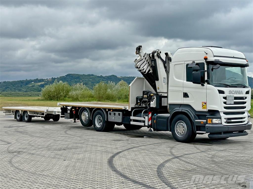 Scania R440 * HIAB 422 E-6 HIPRO + FUNK + Anhänger! 6x4 Járműszállítók