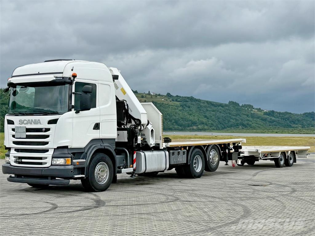 Scania R440 * HIAB 422 E-6 HIPRO + FUNK + Anhänger! 6x4 Járműszállítók