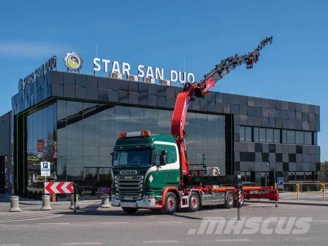 Scania R490 8x2 EFFER 955 Fly Jib Winch Basket Crane Chasis y suspención