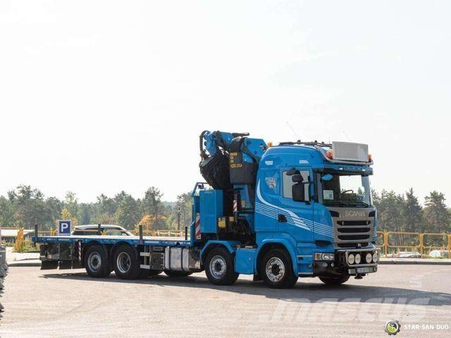 Scania R490 8x2 Palfinger PK 65002 SH Crane Fly Jib Flatbed / Dropside trucks