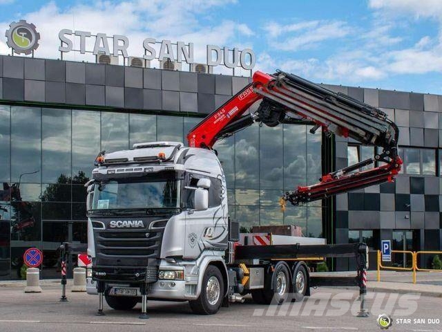 Scania R580 6x2 FASSI F545RA.2.27 XE FLY JIB Winch 5th Kamioni sa otvorenim sandukom
