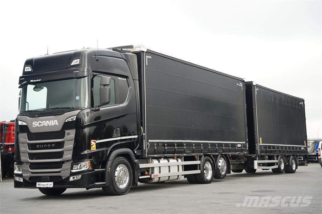 Scania S 500 / ZESTAW TANDEM 120 M3 / PRZEJAZDOWY / FIRAN Elhúzható ponyvás