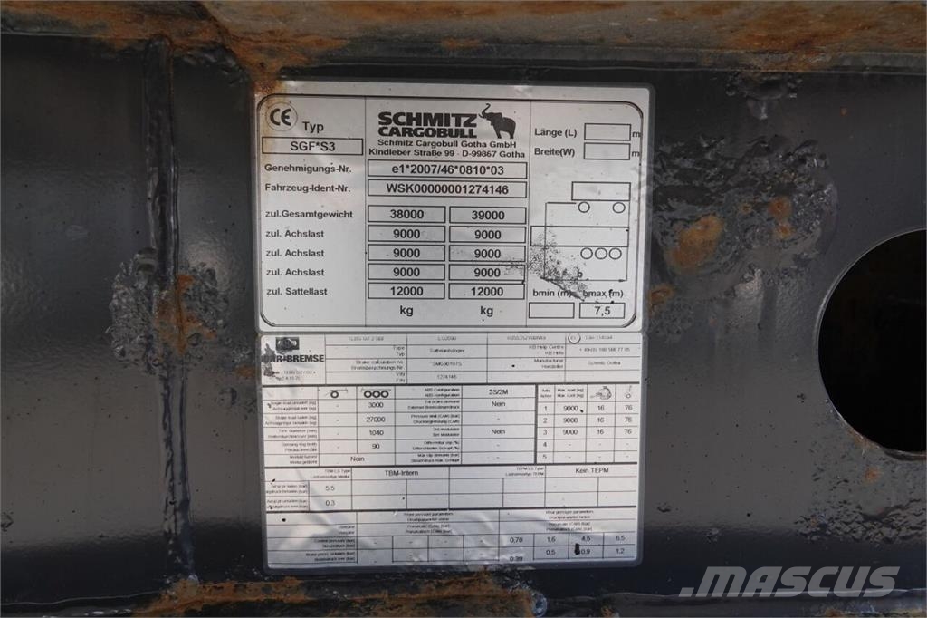Schmitz Cargobull WYWROTKA / 23 m3 / ALUMINIOWA / OŚ PODNOSZONA  / S Kippladerauflieger