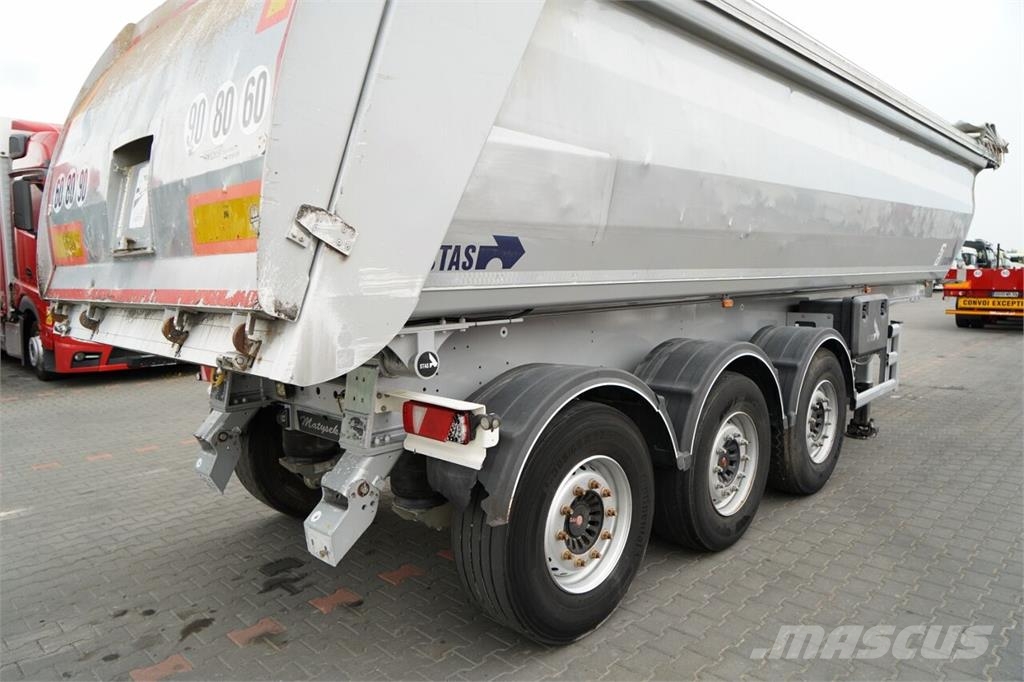 Stas WYWROTKA / 26m3 / ALUMINIOWA / OŚ PONOSZONA / SKRĘ Semirremolques de volteo