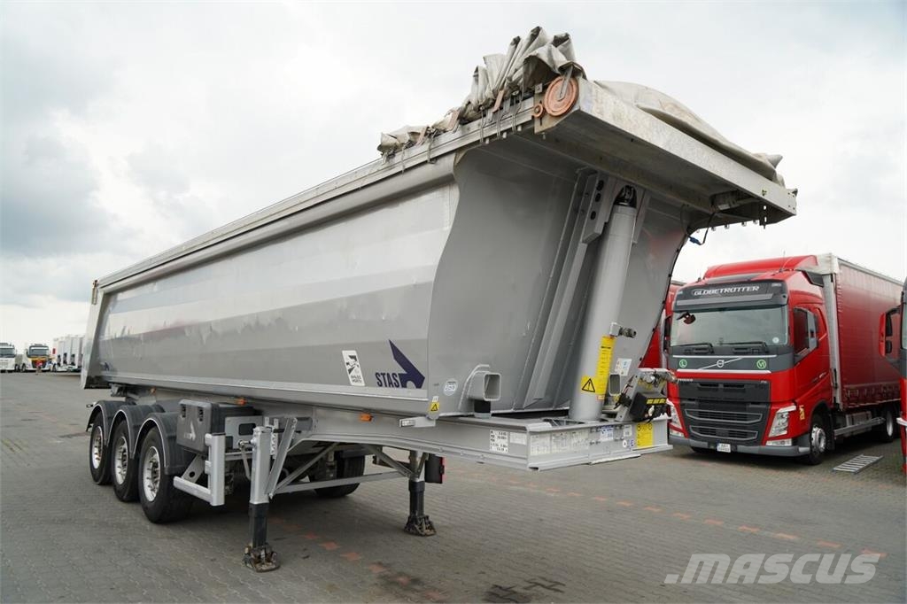 Stas WYWROTKA / 26m3 / ALUMINIOWA / OŚ PONOSZONA / SKRĘ Semirremolques de volteo