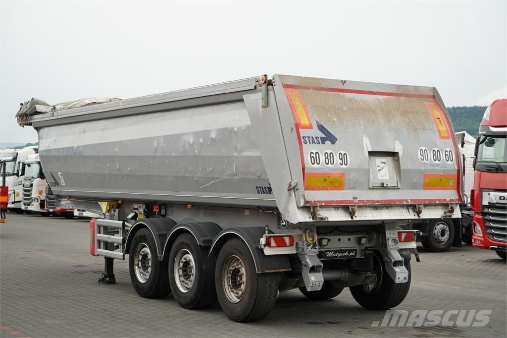 Stas WYWROTKA / 26m3 / ALUMINIOWA / OŚ PONOSZONA / SKRĘ Semirremolques de volteo